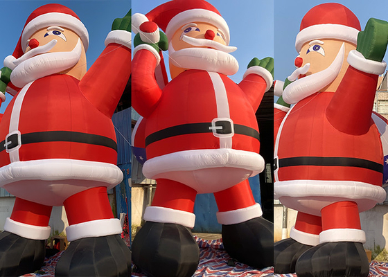 Papai Noel inflável gigante ao ar livre com ventilador para decorações de Natal