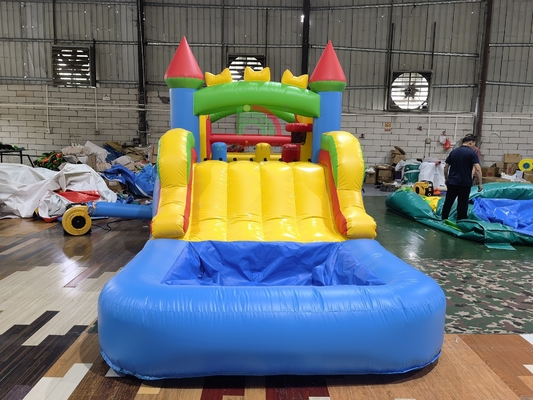 Outdoor Backyard Lawn Party Game Wet Dry Inflatable Bounce House Combo Obstacle Course with Slide Pool Ball Pit